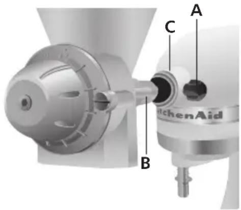 KITCHENAID 5KGM - Comment attacher le moulin à grains - 1