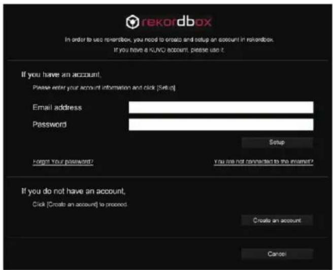 PIONEER DDJRR - Saisissez les informations du compte. - 1