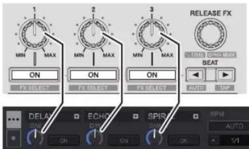 PIONEER DDJRR - Fonctionnement du FX de temps en mode multiple - 3