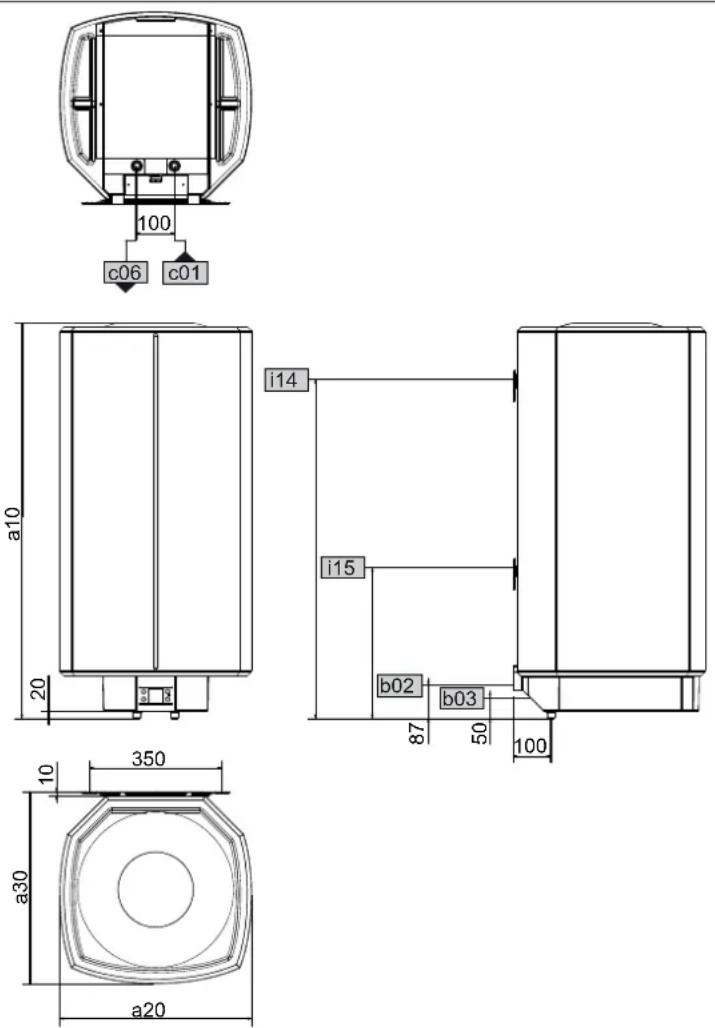 STIEBEL ELTRON SHZ 150 LCD - Dimensions and connections - 1