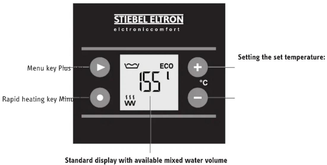 STIEBEL ELTRON SHZ 150 LCD - Manual rapid heat-up operation - 1