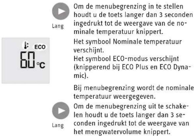 STIEBEL ELTRON SHZ 150 LCD - Menubegrenzing in-/uitschakelen en instellen - 1