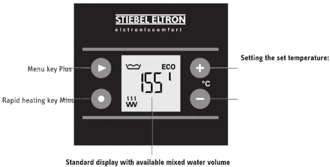 STIEBEL ELTRON SHZ 100 LCD - Manual rapid heat-up operation - 1