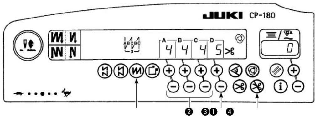 JUKI CP180 - Comment utiliser le panneau de commande pour l'execution des configurations de couture - 2