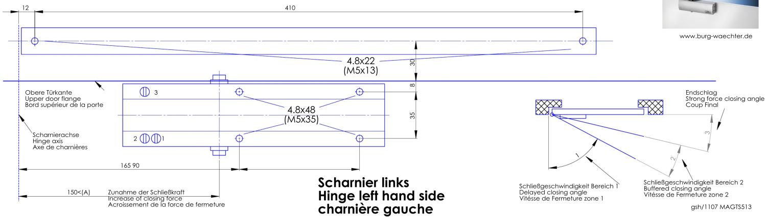 Burg Wächter GTS 513 - Notice de montage pour Ferme-Portes GTS 513 - 2