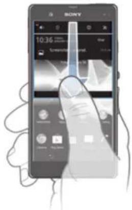SONY ERICSSON Xperia Z C6603 - Pour ouvrir le volet de notification - 1