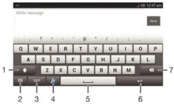 SONY ERICSSON Xperia Z C6602 - Utiliser le clavier virtuel - 1