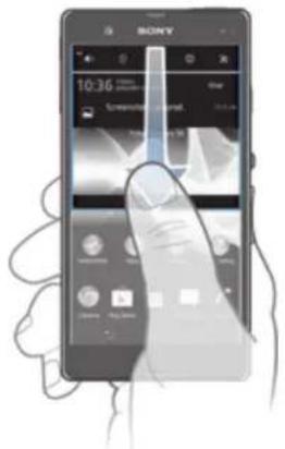 SONY ERICSSON Xperia Z C6602 - Pour ouvrir le volet de notification - 1