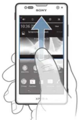 SONY ERICSSON Xperia TX - Pour fermer le volet de notification - 1