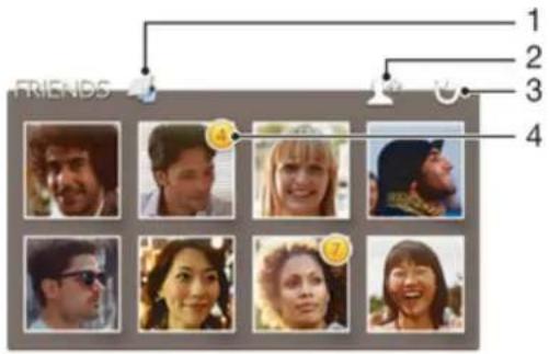 SONY ERICSSON Xperia TX - Affichage du widget Timescape™ Friends - 1