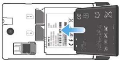 SONY ERICSSON Xperia E dual C1605 - Pour insérer la batterie - 1