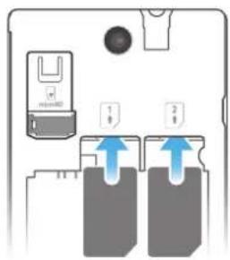 SONY ERICSSON Xperia E dual C1605 - Pour insérer les cartes SIM - 1