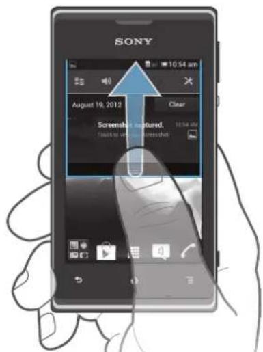 SONY ERICSSON Xperia E dual C1604 - Pour fermer le volet de notification - 1