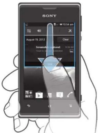 SONY ERICSSON Xperia E dual C1604 - Pour ouvrir le volet de notification - 1