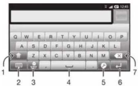 SONY ERICSSON Xperia E C1504 - Utilisation du clavier virtuel - 1