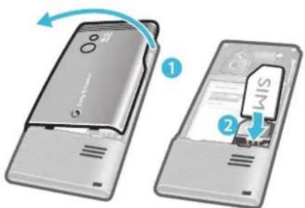 SONY ERICSSON J10i2 - Pour insérer la carte SIM - 1
