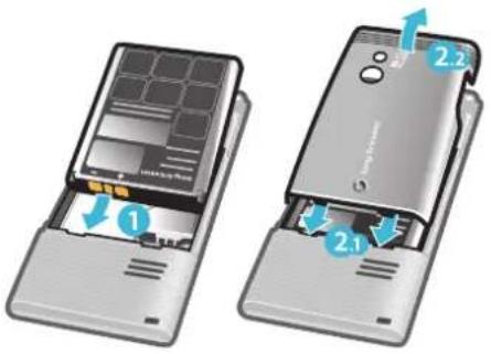 SONY ERICSSON J10i2 - Pour insérer la batterie - 1