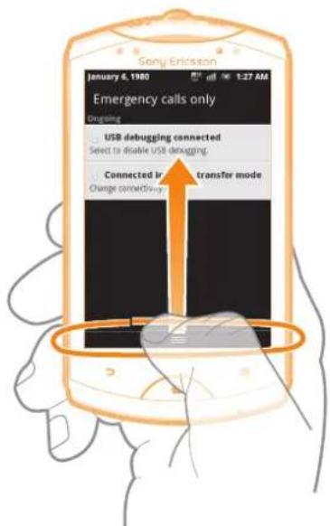 SONY ERICSSON WT19i - Pour fermer le volet de notification - 1
