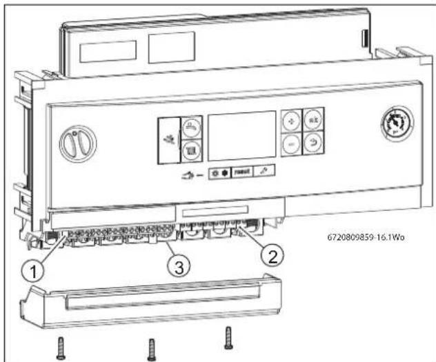 BUDERUS Logano plus GB102S 1630 - Accès aux raccords électriques : - 1