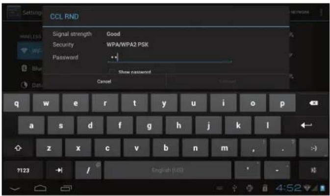 COBY MID7055 - Sélection d'un réseau Wi-Fi disponible pour s'y connecter : - 1