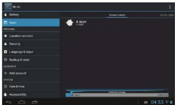 COBY MID7055 - Pour désinstaller une application: - 1