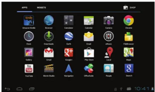 COBY MID7055 - A propos des applications - 1