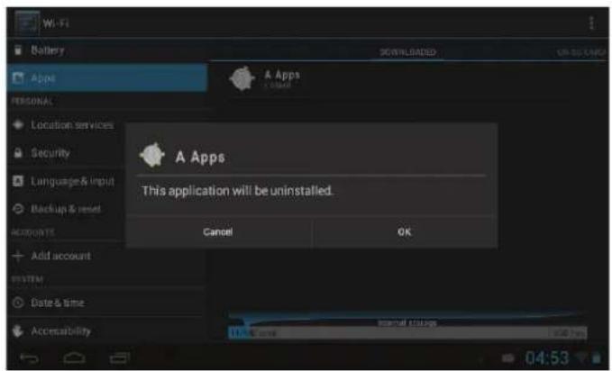 COBY MID7055 - Pour désinstaller une application: - 3