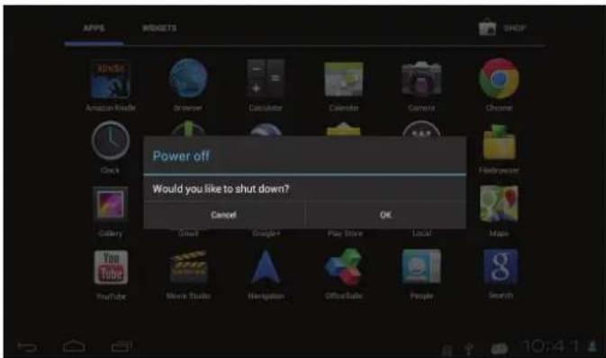 COBY MID7055 - Turning the Tablet on and off - 1