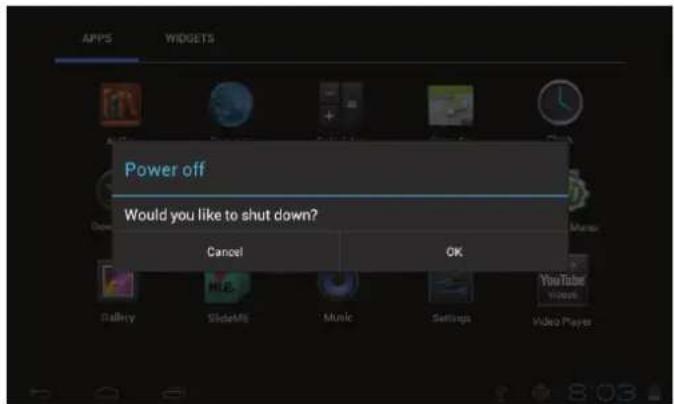 COBY MID7047 - Turning the Tablet on and off - 1