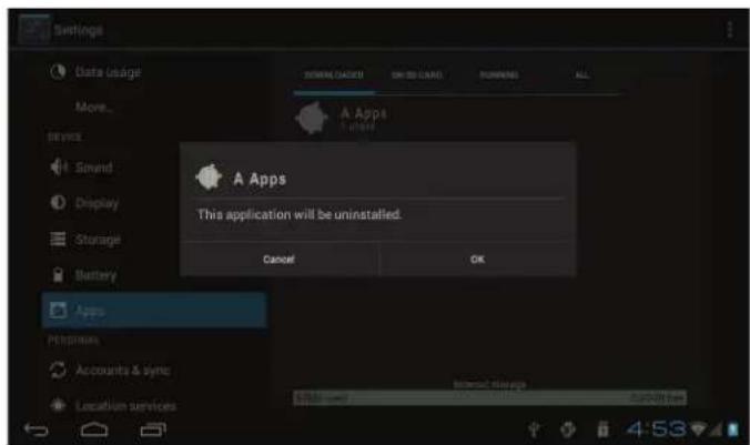 COBY MID7047 - Pour désinstaller une application: - 3
