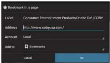 COBY MID7036 - Pour marquer une page web. - 3