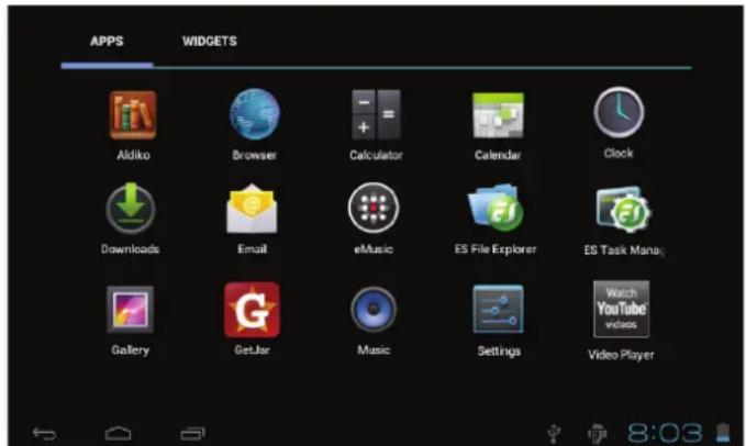 COBY MID7034 - A propos des applications - 1