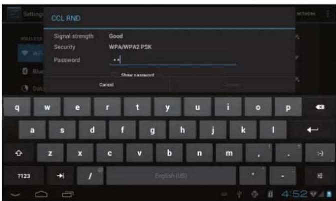 COBY MID7034 - Sélection d'un réseau Wi-Fi disponible pour s'y connecter : - 1