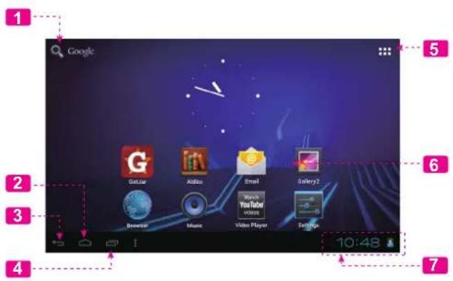 COBY MID7046 - Home Screen at a Glance - 1