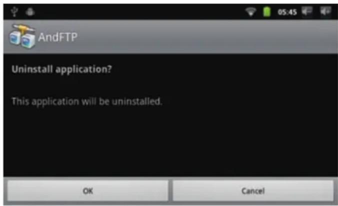 COBY Kyros MID7016 - To uninstall an application: - 4