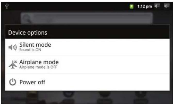 COBY MID7012 - Turning the Tablet on and off - 1