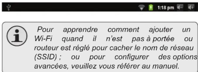 COBY MID7012 - Sélectionner un réseau Wi-Fi disponible auquel vous pouvez vous connecter : - 2