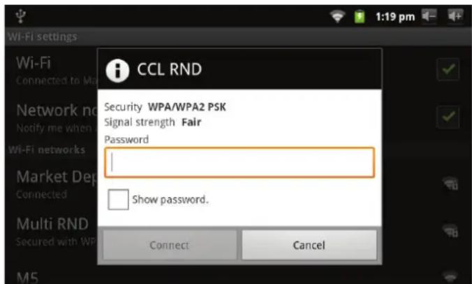 COBY MID7012 - SeLECTION de una red Wi-Fi disponible para realizar la connexion: - 1