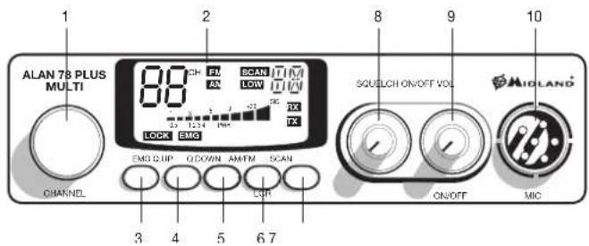 MIDLAND Alan 78 Plus Multi B - FONCTIONS ET CONTROLES - 1