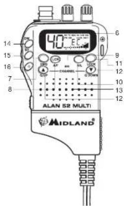 MIDLAND ALAN 52 MULTI - DESCRIZIONE COMANDI - 2