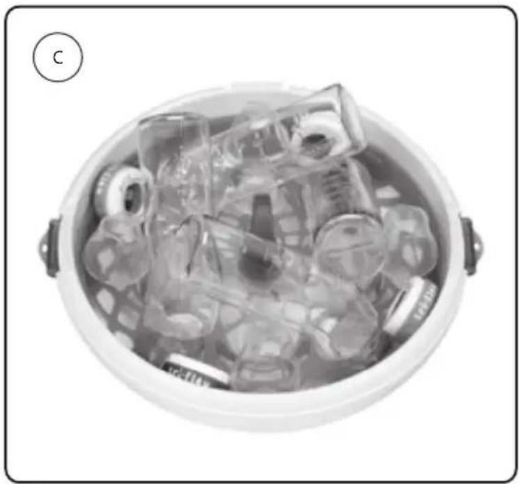 Munchkin Steam Guard - To load four standard size bottles (see diagram C) - 1