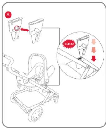 Britax-Römer Go Flame - Fixation de l'adaptateur de coques pour bébés - 1