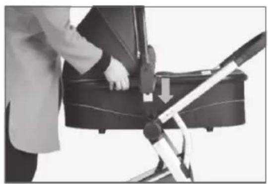 Baby-Plus AirMotion - Insert the carry cot: - 1