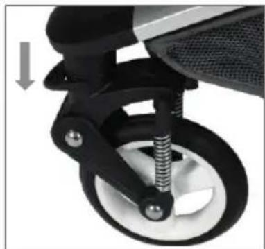 Baby-Plus AirMotion - Verriegelung des Vorderrades: - 2
