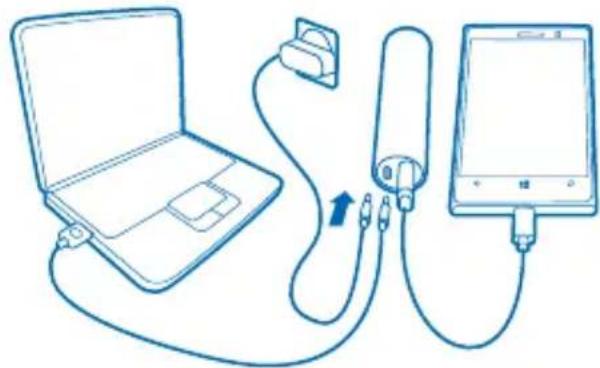 NOKIA DC19 - Charger simultanément votre apparéil et le chargeur portable - 1