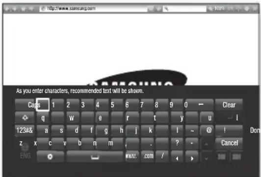 SAMSUNG HTF6500W - Using the Keyboard Pop-up - 1