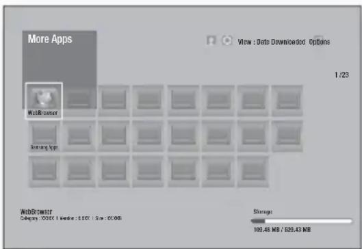 SAMSUNG HTF6500W - Using the More Apps Screen - 1