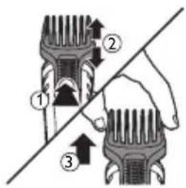 PHILIPS Series 3000 QG3329 - Desencaixar e encaixar pentes - 1