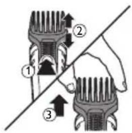 PHILIPS Series 3000 QG3329 - Retrait et fixation des sabots - 1