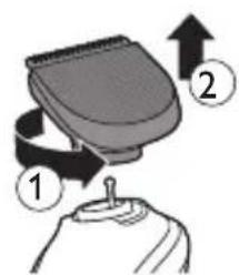 PHILIPS Series 3000 QG3334 - Detaching and attaching cutting elements - 1